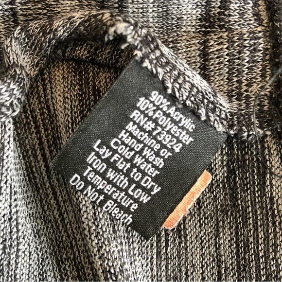 Misook black gray textured striped open hook front knit jacket size Small - Picture 8 of 13